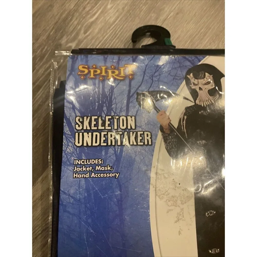 Spirit Halloween Skeleton Undertaker Child Youth Large 12-14 Kids Cosplay New